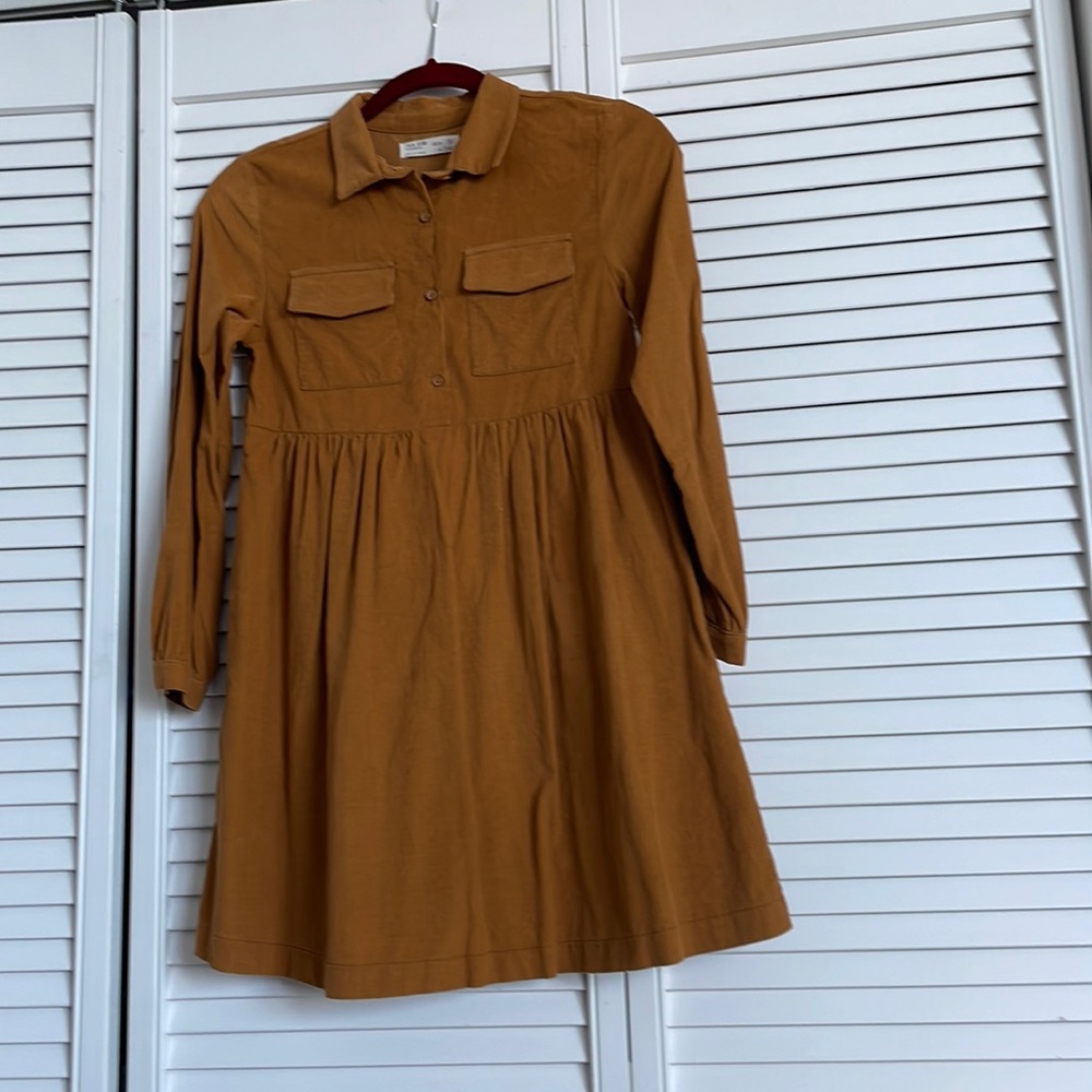 NWOT Zara Girls Corduroy Dress with Front Pockets